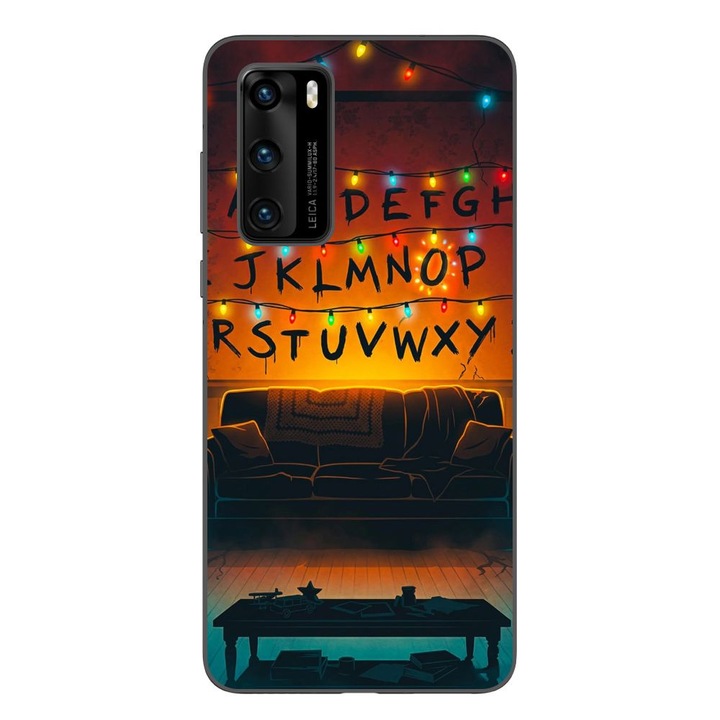 Husa compatibila cu Huawei P40 Silicon Gel Tpu Model Stranger Things Alphabet Fairy Lights