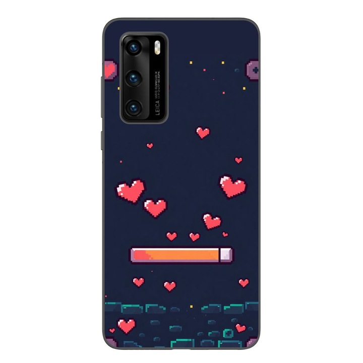 Husa compatibila cu Huawei P40 Silicon Gel Tpu Model Pixelated Healthbar
