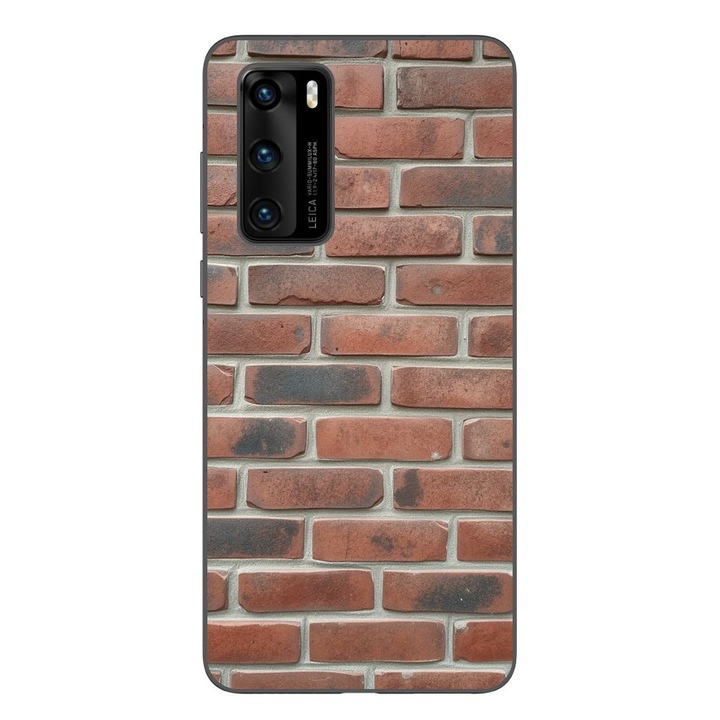 Husa compatibila cu Huawei P40 Silicon Gel Tpu Model Brick Wall