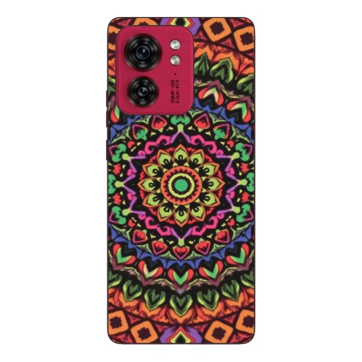 Husa compatibila cu Motorola Edge 40 Silicon Gel Tpu Model Colorfull Mandala Orange Power