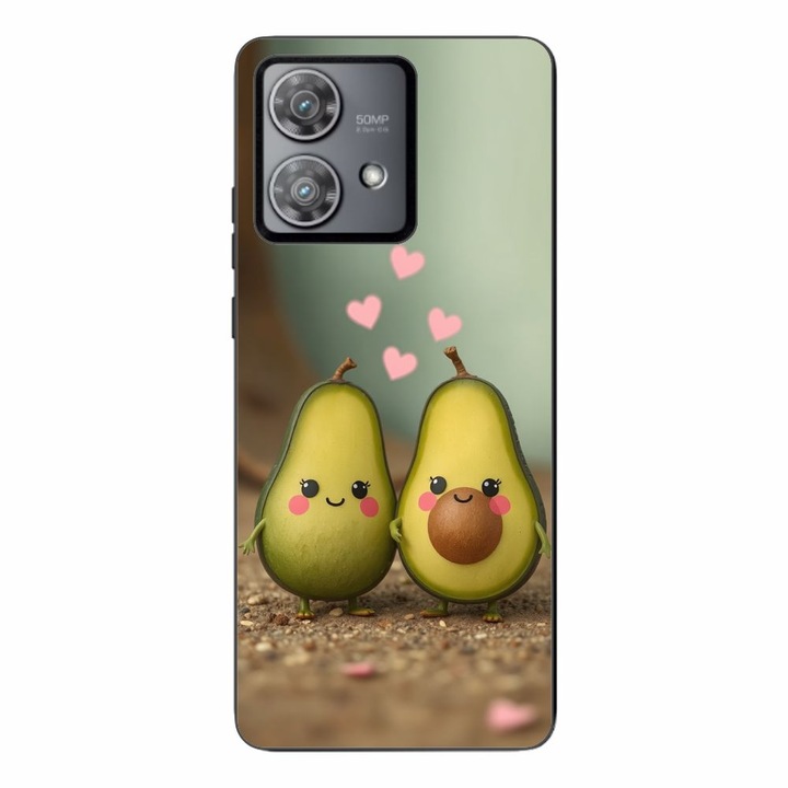 Husa compatibila cu Motorola Edge 40 Neo Silicon Gel Tpu Model Kawaii Avocados in Love