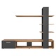Comodă TV set living, Bortis, grafit/stejar artisan, 190x cm