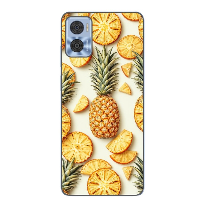 Husa compatibila cu Motorola Moto E22, E22i Silicon Gel Tpu Model Juicy Pineapple