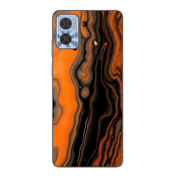 Husa compatibila cu Motorola Moto E22, E22i Silicon Gel Tpu Model Metallic Lava Flow Pattern