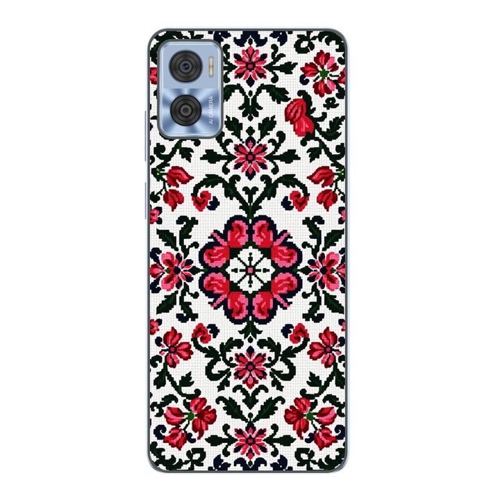 Husa compatibila cu Motorola Moto E22, E22i Silicon Gel Tpu Model Traditional Knit Design