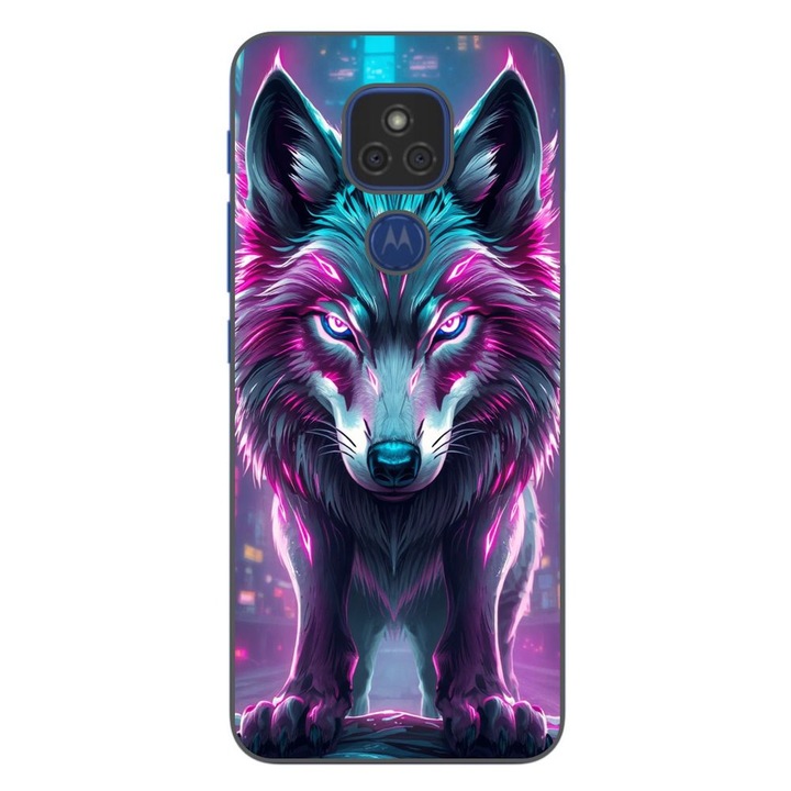 Husa compatibila cu Motorola Moto G9 Play Silicon Gel Tpu Model Cyberpunk Wolf