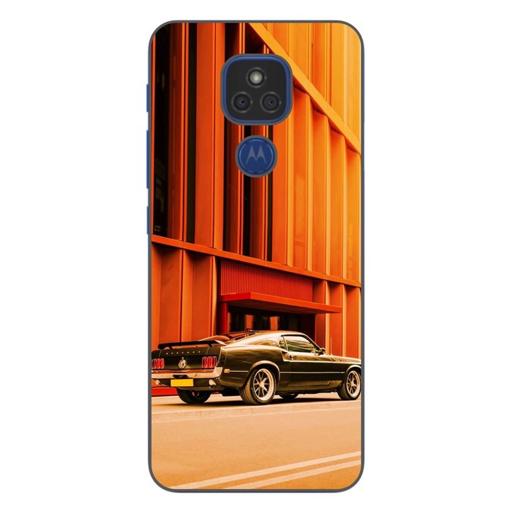 Husa compatibila cu Motorola Moto E7 Plus Silicon Gel Tpu Model Mustang Sunset
