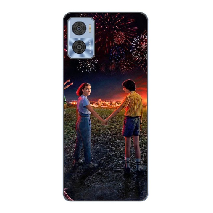 Husa compatibila cu Motorola Moto E22, E22i Silicon Gel Tpu Model Stranger Things Fireworks