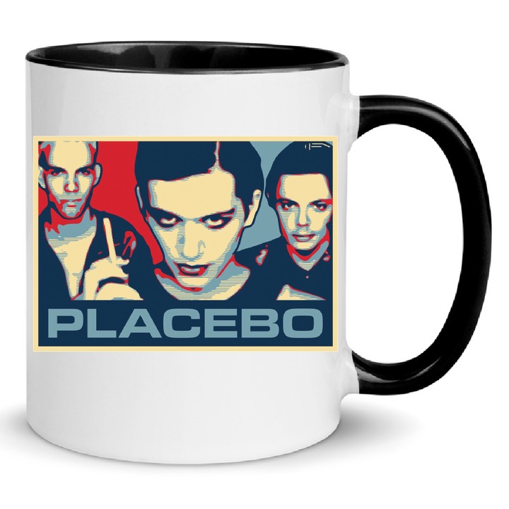 Cana ceramica 330ml, design alb-negru, pentru cafea si ceai, ergonomica, rezistenta la masina de spalat, set unicat