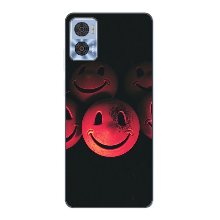 Husa compatibila cu Motorola Moto E22, E22i Silicon Gel Tpu Model Grungy Smiley Faces