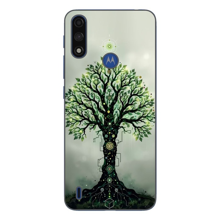 Husa compatibila cu Motorola Moto E7 Power Silicon Gel Tpu Model Mystical Tree
