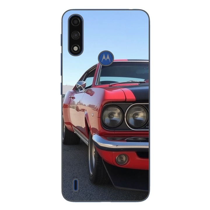 Husa compatibila cu Motorola Moto E7 Power Silicon Gel Tpu Model Red Muscle Car