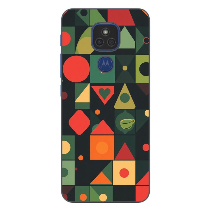 Husa compatibila cu Motorola Moto G9 Play Silicon Gel Tpu Model Retro Shapes