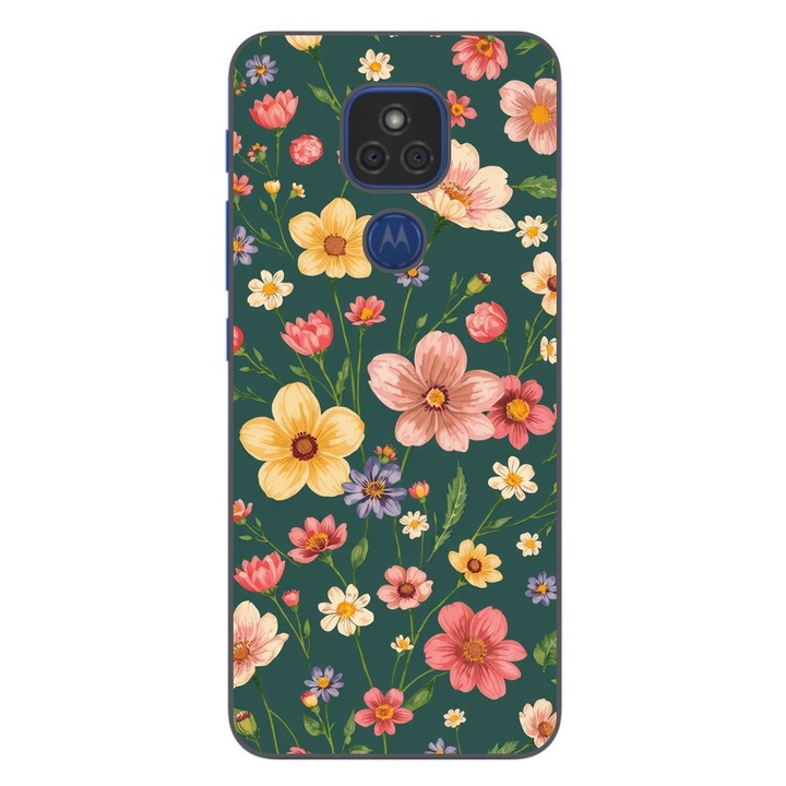Husa compatibila cu Motorola Moto G9 Play Silicon Gel Tpu Model Vintage Spring Flowers