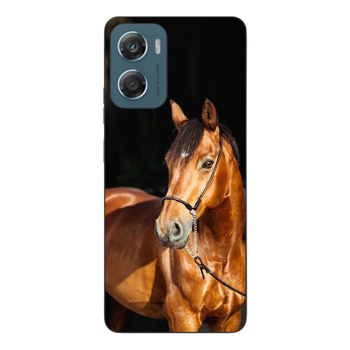 Husa compatibila cu Motorola Moto G06 Silicon Gel Tpu Model Cal pe Fundal Negru