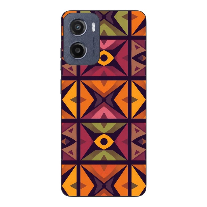Husa compatibila cu Motorola Moto G05 Silicon Gel Tpu Model Tribal Retro Shapes