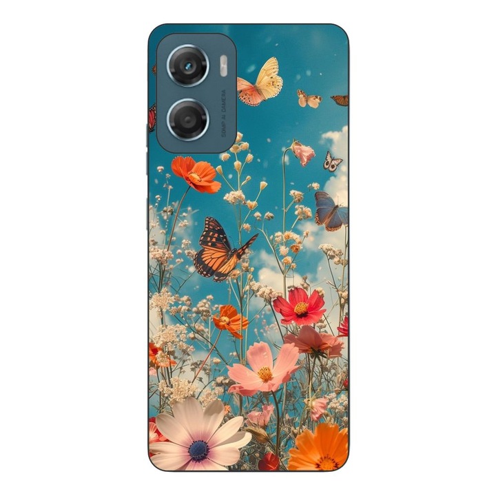 Husa compatibila cu Motorola Moto G06 Silicon Gel Tpu Model Flori si Fluturi