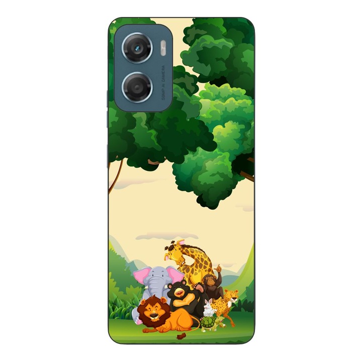 Husa compatibila cu Motorola Moto G06 Silicon Gel Tpu Model Jungla cu Animale