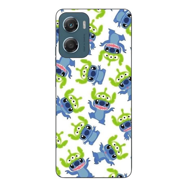 Husa compatibila cu Motorola Moto G06 Silicon Gel Tpu Model Stitch Pattern With Green Alien
