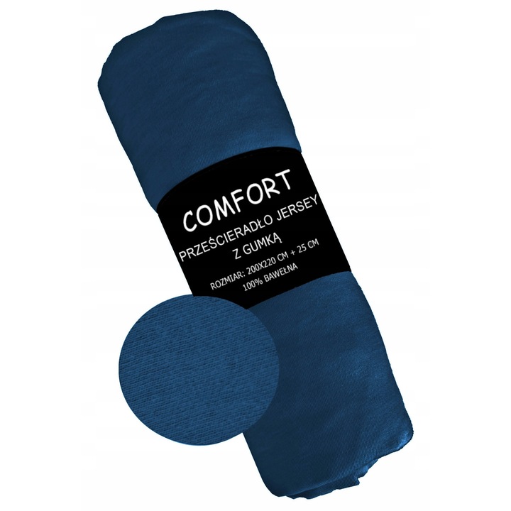 Cearsaf de pat, KONEY, 200 x 220 cm, Cu elastic, Verde petrol, Hipoalergenic, Fara imprimeu, Material placut la atingere, Rezistent, Se adapteaza perfect saltelei, Jersey