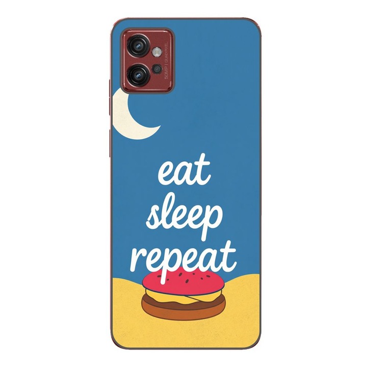 Husa compatibila cu Motorola Moto G32 Silicon Gel Tpu Model Eat Sleep Repeat