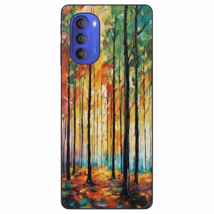 Husa compatibila cu Motorola Moto G51 5G Silicon Gel Tpu Model Colored Forest Art