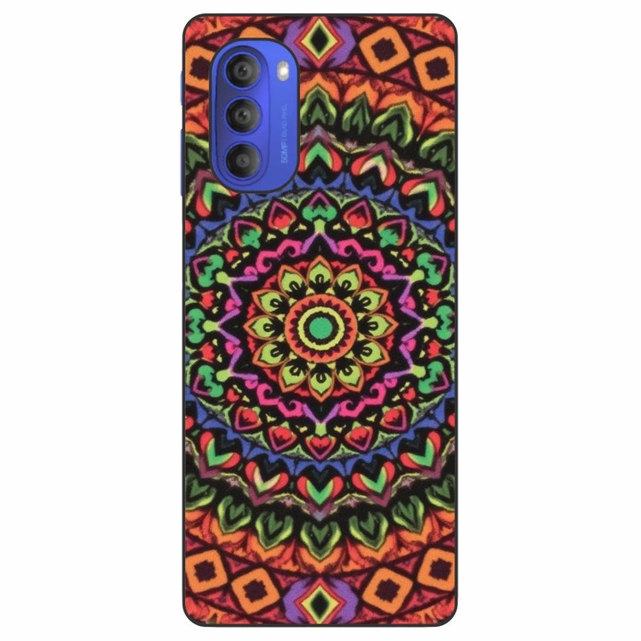 Husa compatibila cu Motorola Moto G51 5G Silicon Gel Tpu Model Colorfull Mandala Orange Power