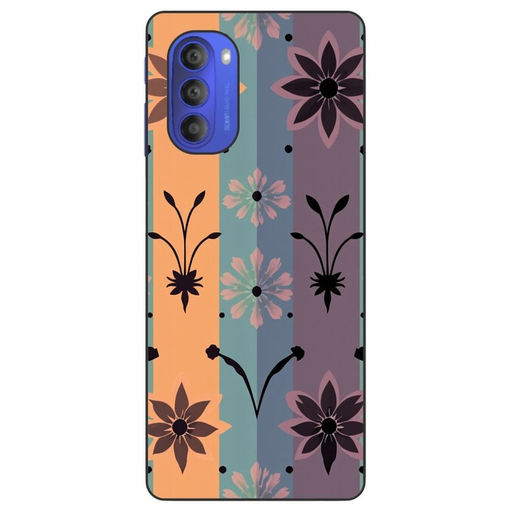 Husa compatibila cu Motorola Moto G51 5G Silicon Gel Tpu Model Vintage Decal Flower