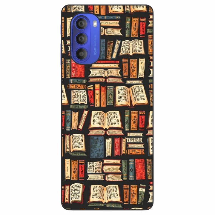 Husa compatibila cu Motorola Moto G51 5G Silicon Gel Tpu Model Books Pattern