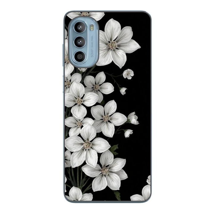 Husa compatibila cu Motorola Moto G52 Silicon Gel Tpu Model Pure White Flowers