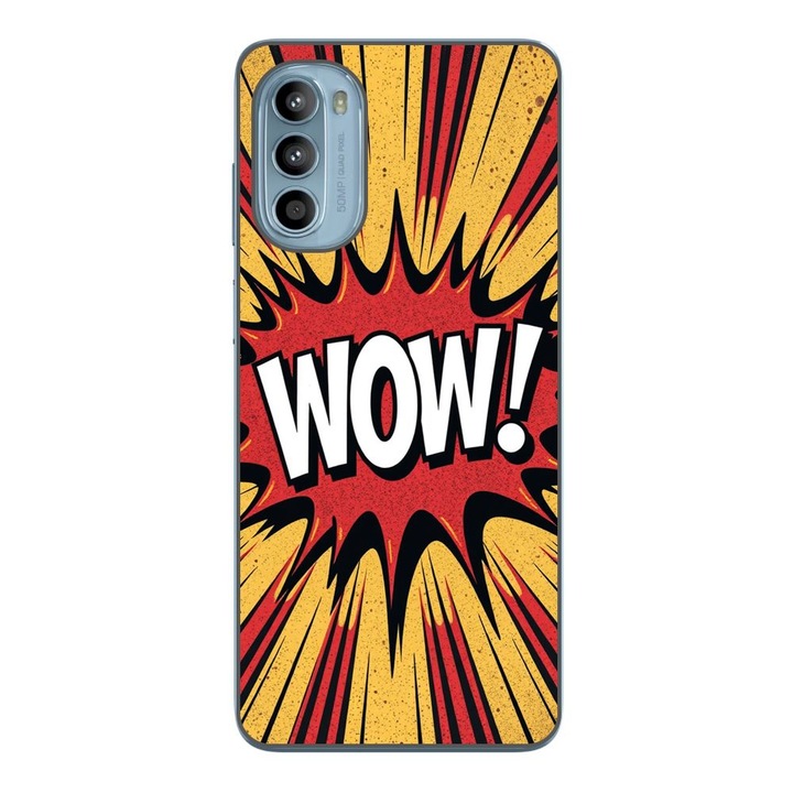 Husa compatibila cu Motorola Moto G52 Silicon Gel Tpu Model Comic Book WOW Text