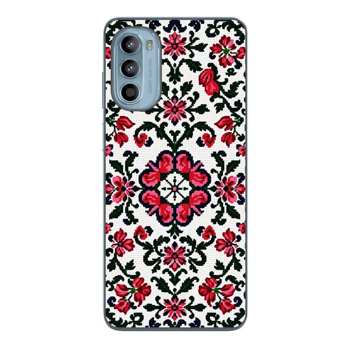 Husa compatibila cu Motorola Moto G52 Silicon Gel Tpu Model Traditional Knit Design