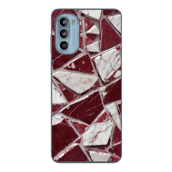 Husa compatibila cu Motorola Moto G52 Silicon Gel Tpu Model Broken Glass Red Blood