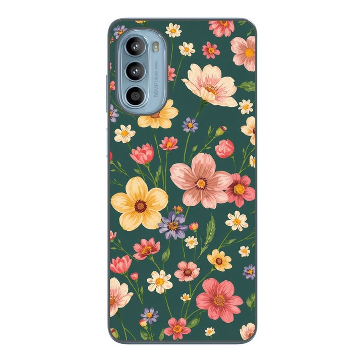 Husa compatibila cu Motorola Moto G52 Silicon Gel Tpu Model Vintage Spring Flowers