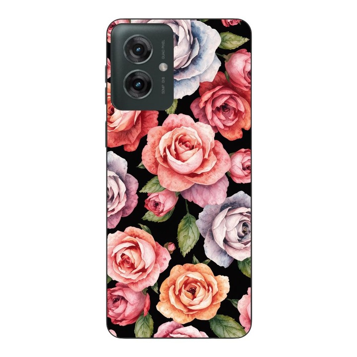 Husa compatibila cu Motorola Moto G55 Silicon Gel Tpu Model Colorfull Roses Pattern