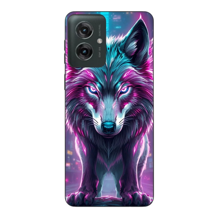 Husa compatibila cu Motorola Moto G55 Silicon Gel Tpu Model Cyberpunk Wolf