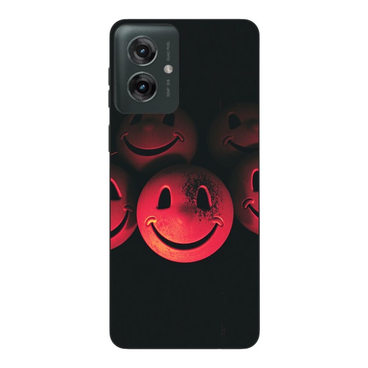 Husa compatibila cu Motorola Moto G55 Silicon Gel Tpu Model Grungy Smiley Faces