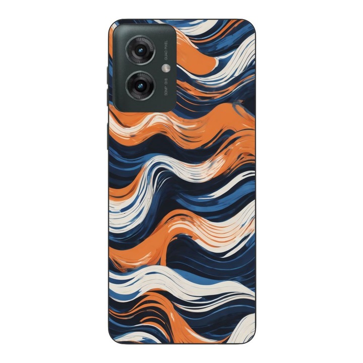 Husa compatibila cu Motorola Moto G55 Silicon Gel Tpu Model Abstract Crazy Orange Waves