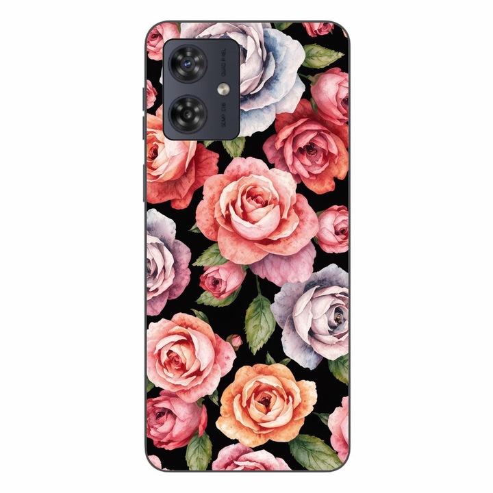 Husa compatibila cu Motorola Moto G54 Silicon Gel Tpu Model Colorfull Roses Pattern