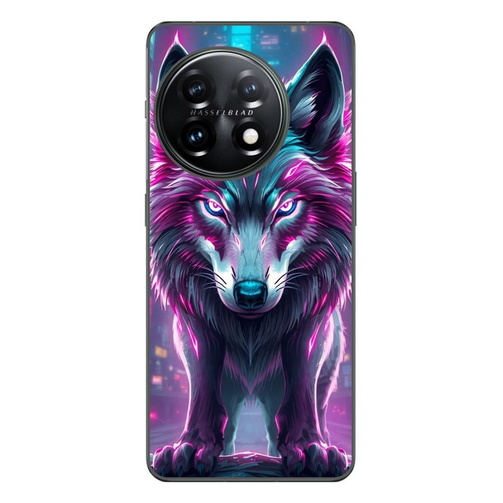 Husa compatibila cu OnePlus 12R Silicon Gel Tpu Model Cyberpunk Wolf