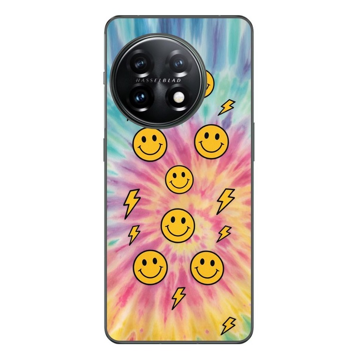 Husa compatibila cu OnePlus 12 Silicon Gel Tpu Model Retro Smiley Faces