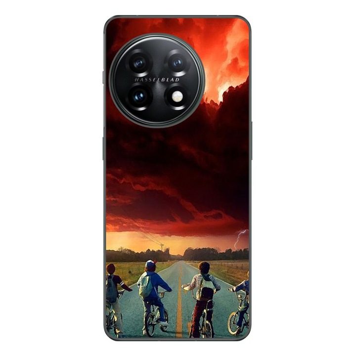 Husa compatibila cu OnePlus 12R Silicon Gel Tpu Model Stranger Things Red Sky