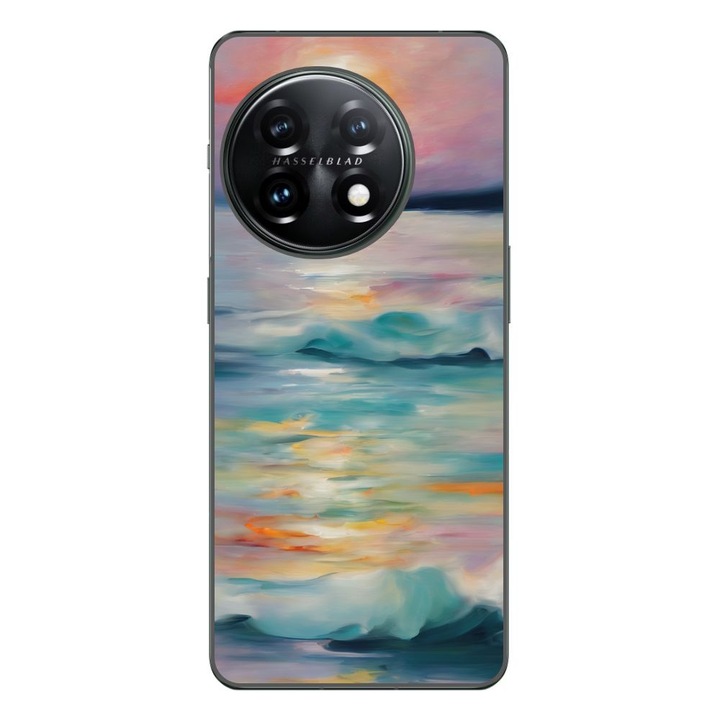 Husa compatibila cu OnePlus 12R Silicon Gel Tpu Model Watercolor Sea View
