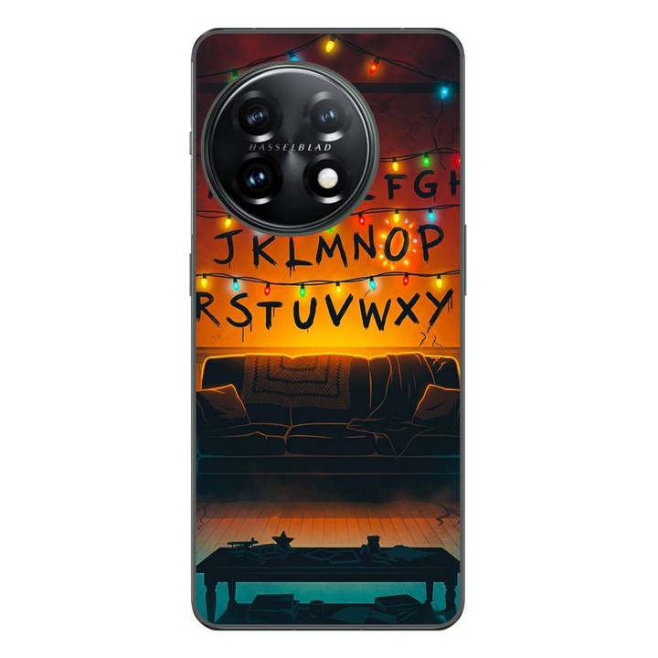 Husa compatibila cu OnePlus 12 Silicon Gel Tpu Model Stranger Things Alphabet Fairy Lights