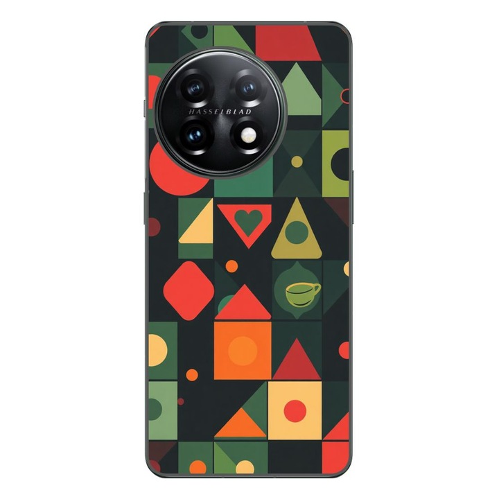 Husa compatibila cu OnePlus 12R Silicon Gel Tpu Model Retro Shapes