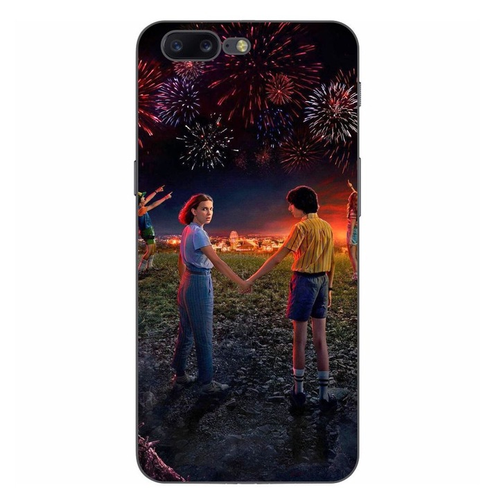 Husa compatibila cu OnePlus 5 Silicon Gel Tpu Model Stranger Things Fireworks
