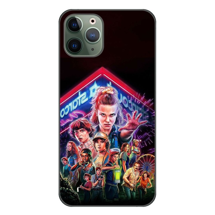 Husa compatibila cu Apple iPhone 11 Pro Max Silicon Gel Tpu Model Stranger Things All Team