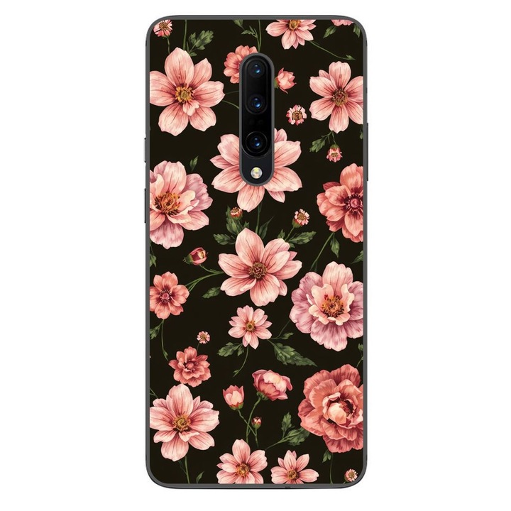 Husa compatibila cu OnePlus 7 Pro Silicon Gel Tpu Model Pink Spring Flowers