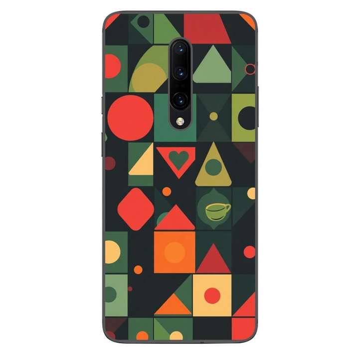 Husa compatibila cu OnePlus 7 Pro Silicon Gel Tpu Model Retro Shapes