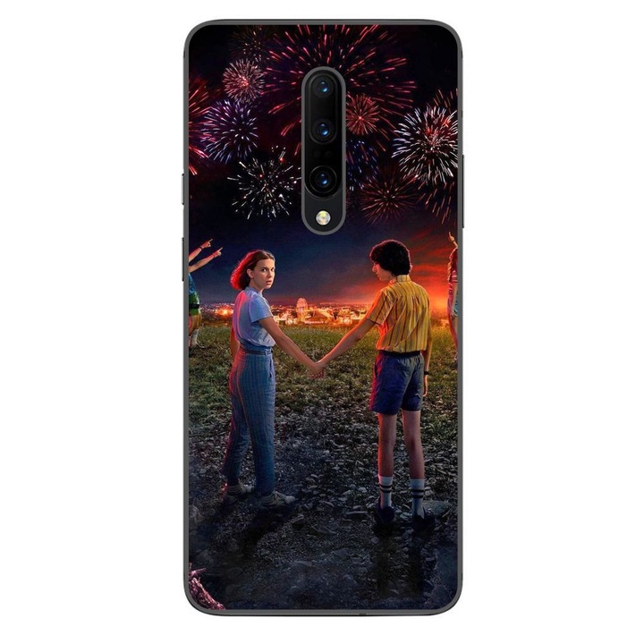 Husa compatibila cu OnePlus 7 Pro Silicon Gel Tpu Model Stranger Things Fireworks